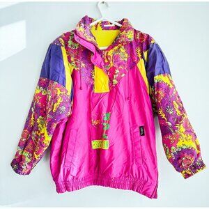ISPO Vintage 80s 90s Crazy Colourful Pullover Ski Jacket L